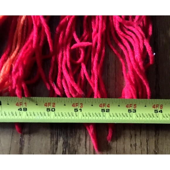 Handmade Crochet Rainbow Afghan Blanket Throw Fringe Edge 54W x 84L - Picture 12 of 12